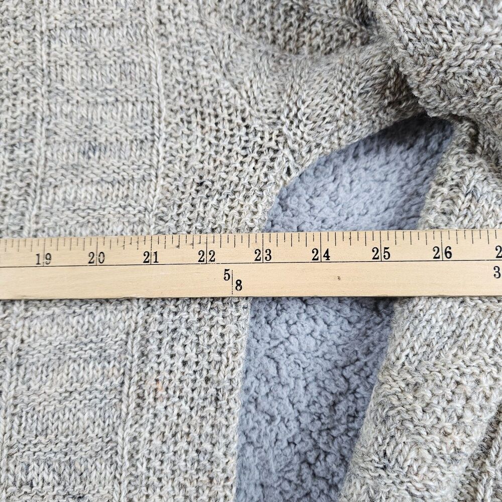 Vintage Pendleton Sweater Men Large Khaki Wool USA 60s 70s Ribbed Textured Crew - Picture 5 of 9